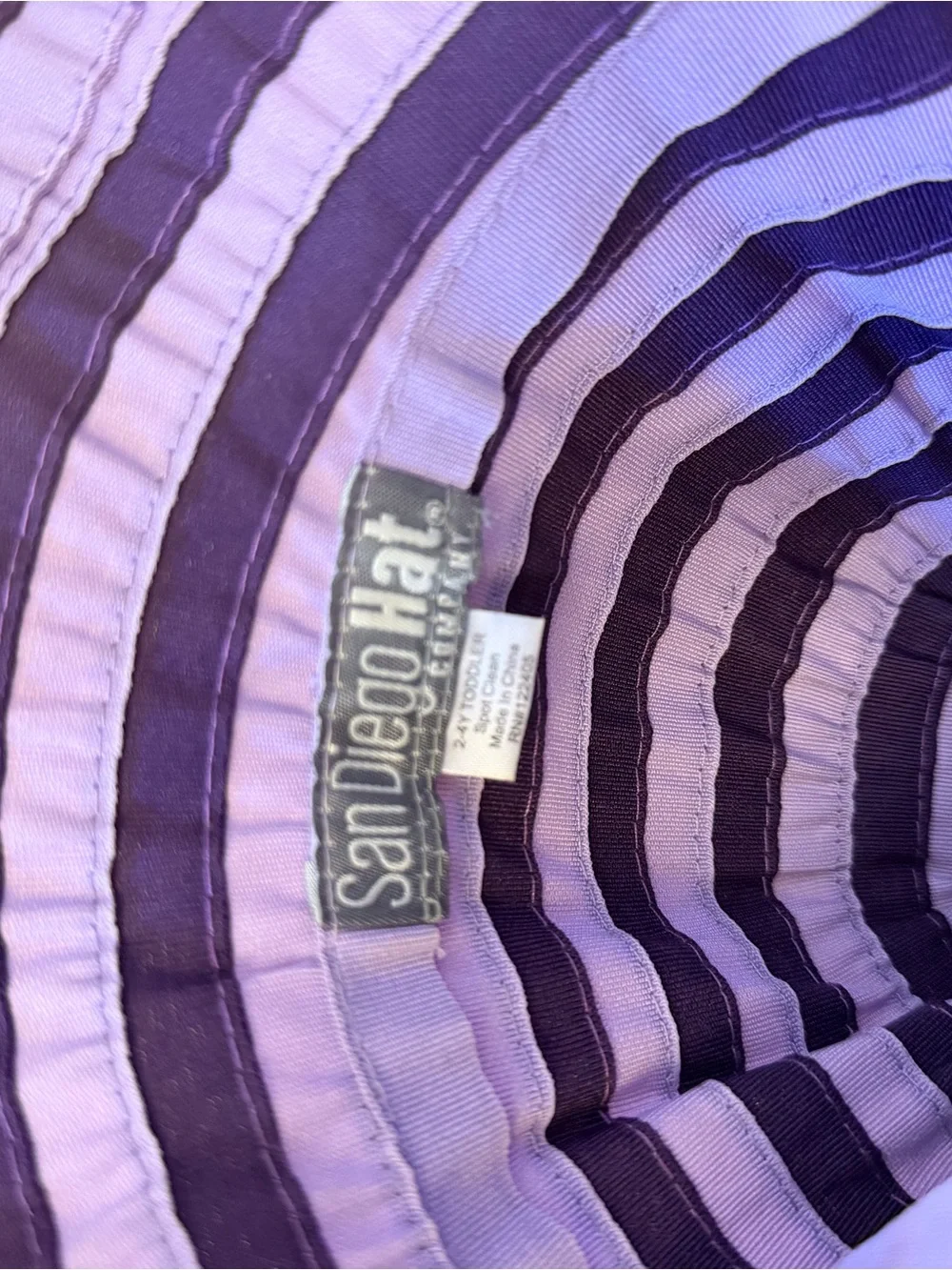 San Diego Hat Company Girls 2-4 years Striped Lavender & Deep Purple Bucket Hat
